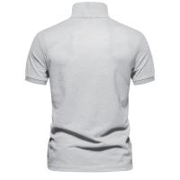 polos hombre manga corta ropa hombre día del padre Verano de alta calidad de algodón transfronterizo bordado de ciervos Polo camiseta de hombre Color sólido solapa Tops básicos de manga corta para hombres - details 2