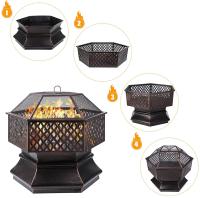Parrilla de Jardín Hexagonal Exterior 30'' con Lámina de Acero a Prueba de Fuego para Carbón y Brasero Tipo de Fuente de BBQ: Carbón Estilo de Acabado Electroestático - details 8