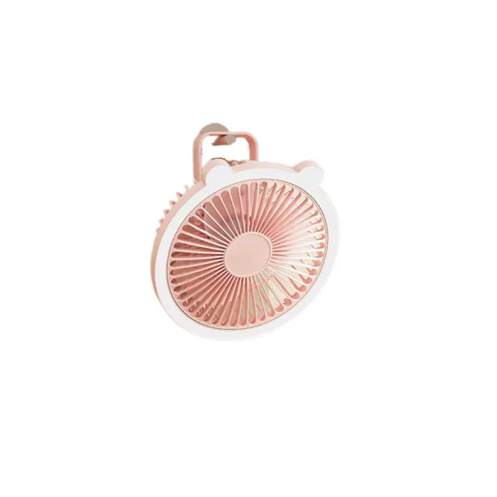 Lindo pequeño ventilador de escritorio portátil, ventilador de techo recargable USB de plástico con luz de relleno, mini ventilador colgante de pared para el hogar - 1