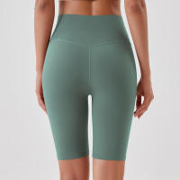 Pantalones cortos de yoga para mujer, leggings deportivos transpirables, cintura alta, para entrenamiento y gimnasio - details 31
