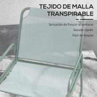 Conjunto de Jardín Exterior Mesa Redonda y 2 Sillas de Terraza con Marco de Acero y Cojines Ajustables para los Pies - details 5