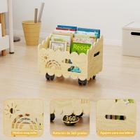 Estantería Infantil de Madera para Libros, Librería Montessori, Biblioteca, Baúl de Juguetes Infantiles, Mueble Organizador y Expositor de Libros Infantiles, para Dormitorio, Habitación de Niños, Sala de Juegos - details 12