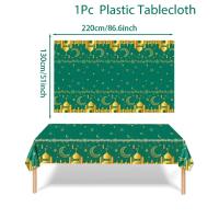Mantel desechable con temática de Castillo de Luna, 5 piezas, platino, azul, dorado, negro, dorado, Zhai, Festival - details 10