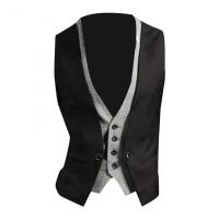 Chaleco formal para hombre, chaleco de negocios de color sólido con un solo botón, chaleco falso de dos piezas con cuello en V, chalecos informales S-lim para hombre - details 0