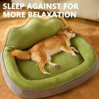 Sofá cama lavable para perros grandes, diseño antideslizante, colchón suave para mascotas, almohada para las cuatro estaciones, protección del cuello, nido para dormir para mascotas - details 1