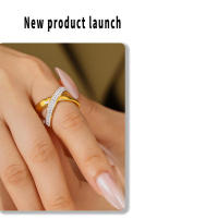 Personalidad simple anillo de Diamantes en forma de X estilo europeo y Americano - details 7