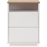 Mesa de Noche Bob 2 Estructura de Madera Blanca/Roble 45cm de Ancho 35cm de Profundidad - details 4