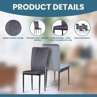 Silla de Comedor, Juego de 4 sillas, Negro - details 9