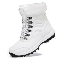 Botas de nieve cálidas para mujer, zapatos de media caña para clima frío, zapatos de felpa para exteriores, zapatillas antideslizantes de invierno - details 22