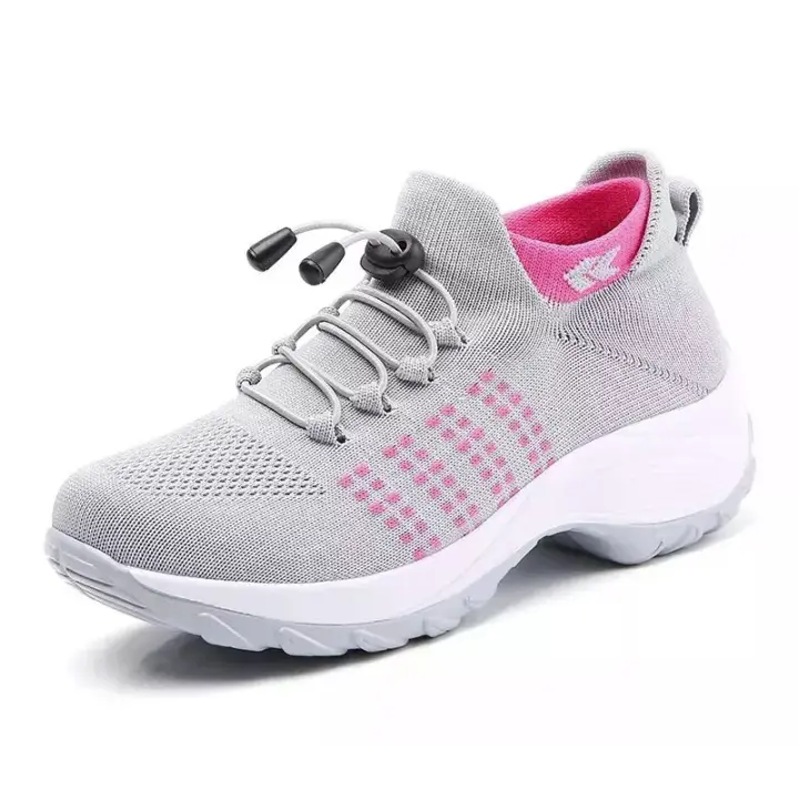 Zapatos de mujer de talla grande, zapatos de madre, zapatos mecedores, calcetines, zapatos casuales de tejido con mosca, zapatos de mujer - 1