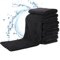Toalla de baño de microfibra: toalla facial suave y liviana, baño inodoro, spa, toalla de gimnasio (negro) - details 0