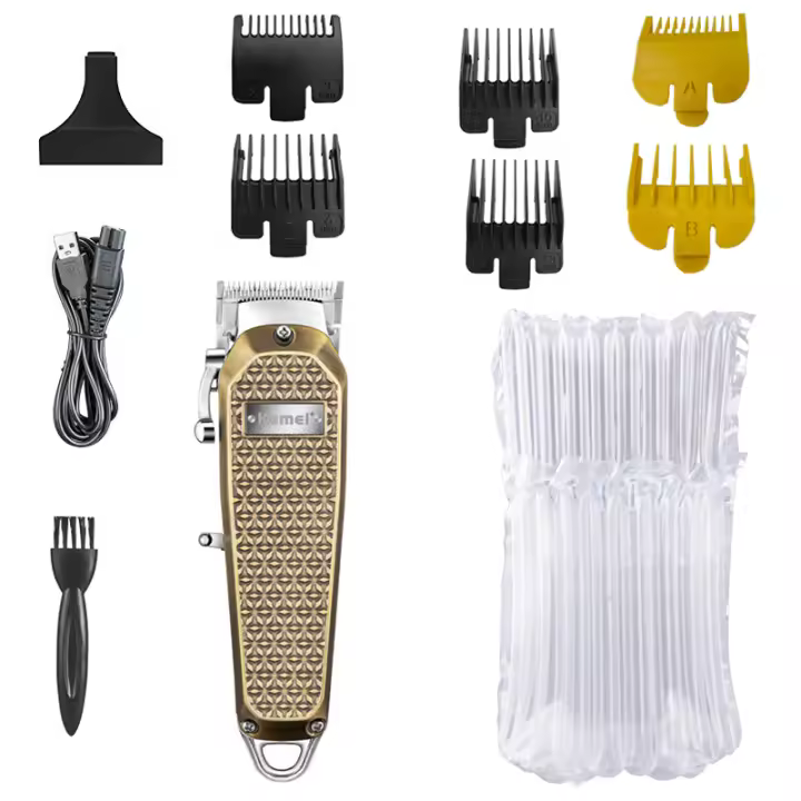 Kemei-cortadora de pelo eléctrica Original para hombre, máquina de corte de pelo recargable, con cable de metal y cordles - 1