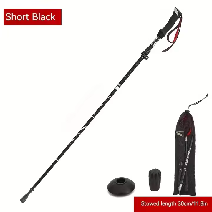 Trekking Pole, Folding Aluminum Alloy Ultra-light Walking Stick, 5 Sections Hiking Stick For Outdoor Climbing Camping - 1