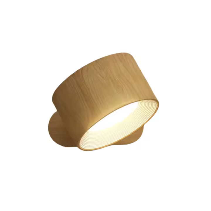 Luz de pared de madera recargable con Sensor de movimiento inalámbrico y brillo blanco cálido, lámpara magnética para dormitorio interior con interruptor - 1