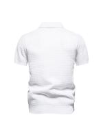 POLO de negocios de punto a rayas para hombre, camisetas casuales de manga corta de alta calidad, camisetas cruzadas - details 4