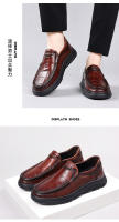 Zapatos de Cuero para Hombres de Primavera Zapatos Formales de Negocios Casuales con Suela Gruesa - details 14