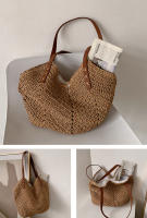 Bolso de mano de paja de gran capacidad para Mujer, Bolso de hombre, informal, de viaje, de mimbre, para Playa y Verano - details 14