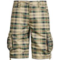 Pantalones Medios Para Hombre Algodón Cómodo Verano Deportes Al Aire Libre Playa Estilo Safari Tren Plaid Corte Regular Talla Grande - details 5