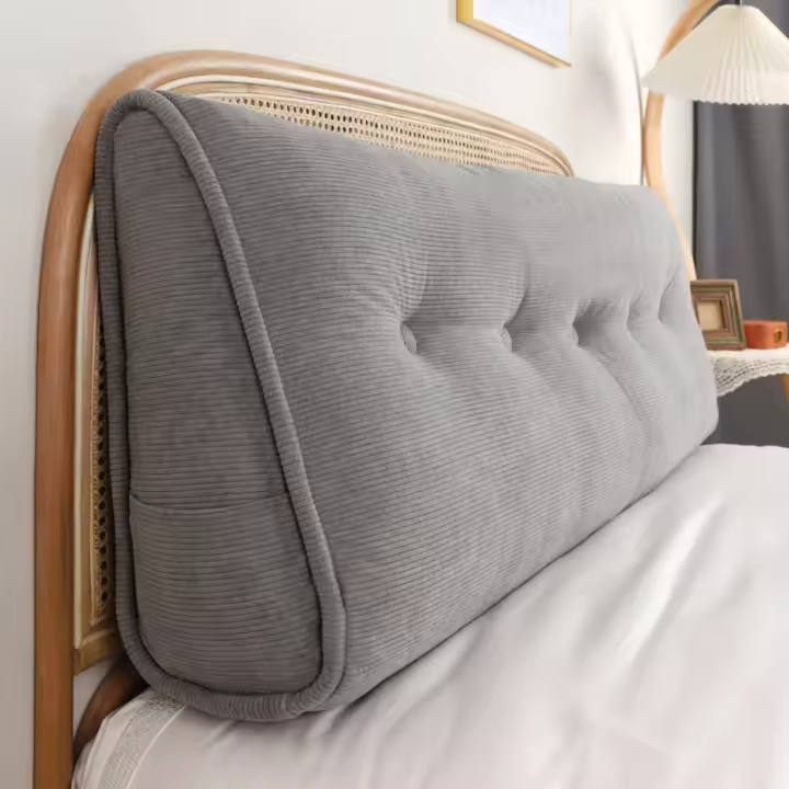 Cojín de Descanso de Cama Triangular Suave Almohada de Lectura Grande con Almohada de Espalda para Adultos - 1