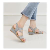 Zapatos de tacón de cuña elegantes de verano para mujer, sandalias informales a la moda para mujer - details 4