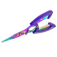 Alicates de pesca de acero inoxidable, alicates de Boca de pescado curvados antideslizantes, corte de línea de gancho con mango de goma - details 5