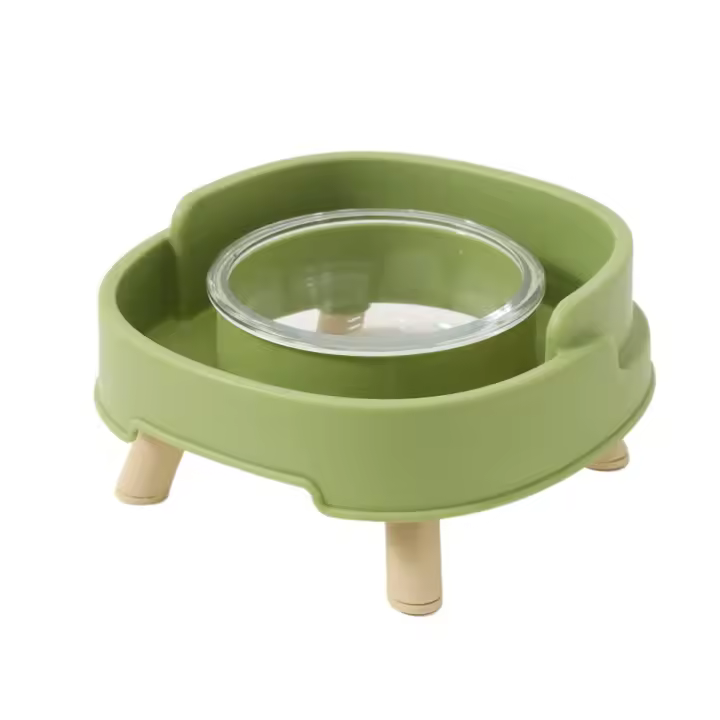 Cuenco de plástico para perros y gatos, cuenco antideslizante de gran capacidad para comida de gato, protege las vértebras cervicales, pies altos - 1