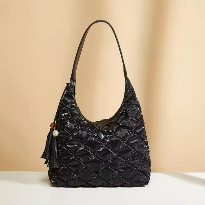 Bolso de hombro a cuadros de gran capacidad Vintage para mujer, bolso de ocio para ir al trabajo, mochila de lujo de alta gama, Otoño/Invierno 2024 - 1