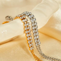 Pulsera delicada de acero inoxidable estilo INS para mujer – Joyería minimalista de acero de titanio con circonita brillante - details 1