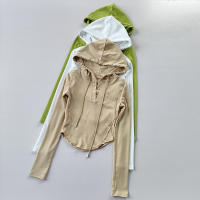 Sudadera Deportiva con Capucha Top Corto Ajustado Hilo Seco Moda de Yoga y Correr - details 0