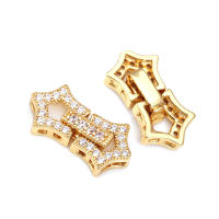 Conector de Estrella Redondo de Brasso y Zirconio de 18K Oro Accesorios de Joyería DIY para Collares y Pulseras Hecho en China - details 14