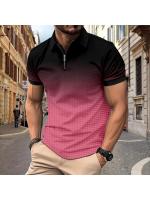 POLO de hombre, gran venta de polos de hombre con estampado de cremallera, rayas de tela plana, camisa POLO. - details 1