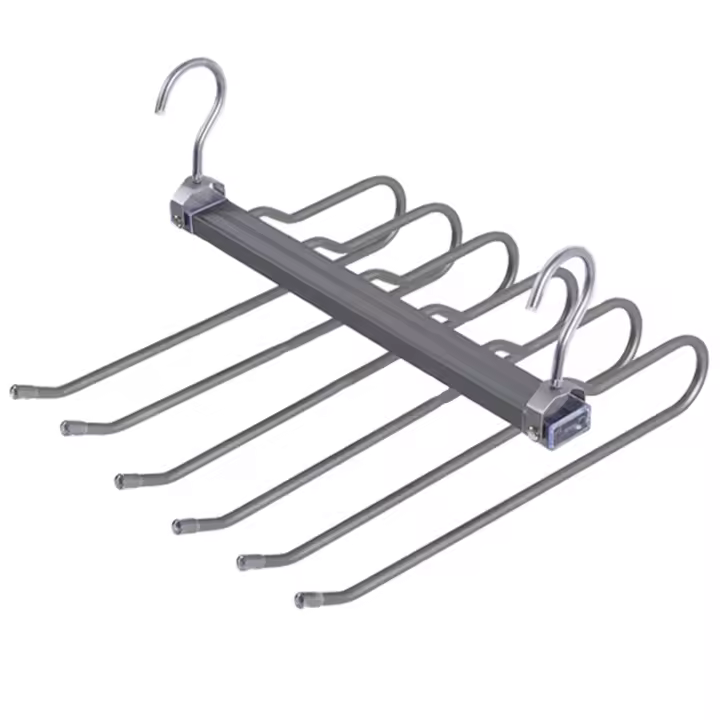 Perchas dobles sobre la puerta, acero inoxidable, ropa, pantalones, adecuado para bufanda, toalla, chal - 1