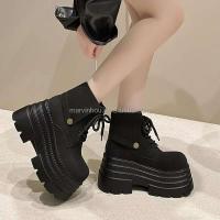 Botas de suela gruesa con logo Dropshipping, zapatos de invierno, tacones altos, botas de mujer - details 10