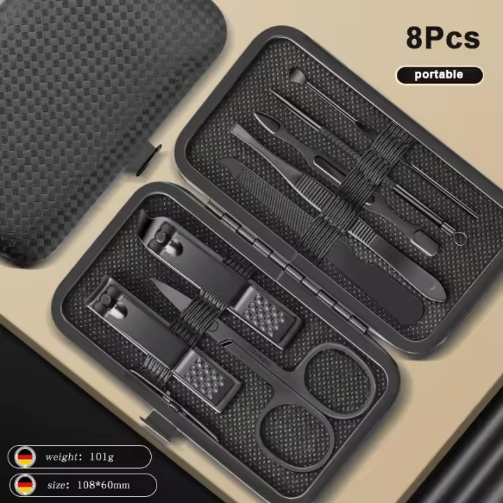 cortadores de manicura juego de cortaúñas cuchara de oreja de acero inoxidable para el hogar tijeras de pedicura herramienta para belleza - 1