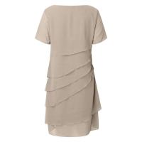 Vestidos elegantes de verano para mujer, Vestidos cortos De Fiesta De gasa con cuello redondo y retazos, 2024 - details 9