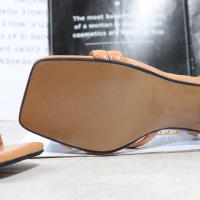 Sandalias cómodas de tacón grueso y punta cuadrada para mujer, color negro, talla grande - details 14