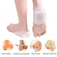 EiD-plantillas de Gel de silicona suave para el talón, soporte para el dolor de pies, masajeador de pies, cuidado, plantilla de medio talón, aumento de altura - details 10