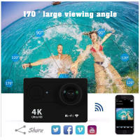 Cámara de Acción 4K 1080P/30FPS WiFi 2,0 "170D, videocámara subacuática impermeable para casco, grabación de vídeo, Cámaras Deportivas para exteriores - details 4