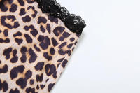 BUNO-Conjunto de 2 piezas con estampado de leopardo callejero Insglas sexi Camisetas sin espalda de encaje de cuello bajo sin espalda + pantalones cortos de verano para chicas calientes - details 18