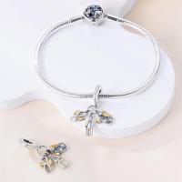 Cuentas de mujer con alas infinitas y cruz de ángel, adecuadas para hacer joyas de pulsera de plata con piedra principal de circón - details 0