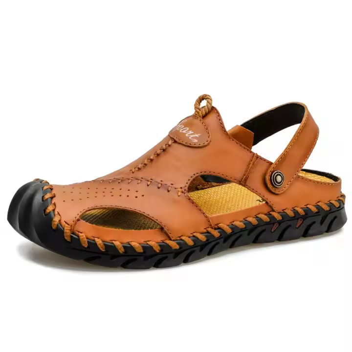 Sandalias de Cuero Genuino para Hombre Zapatillas Cómodas Suaves para Playa - 1