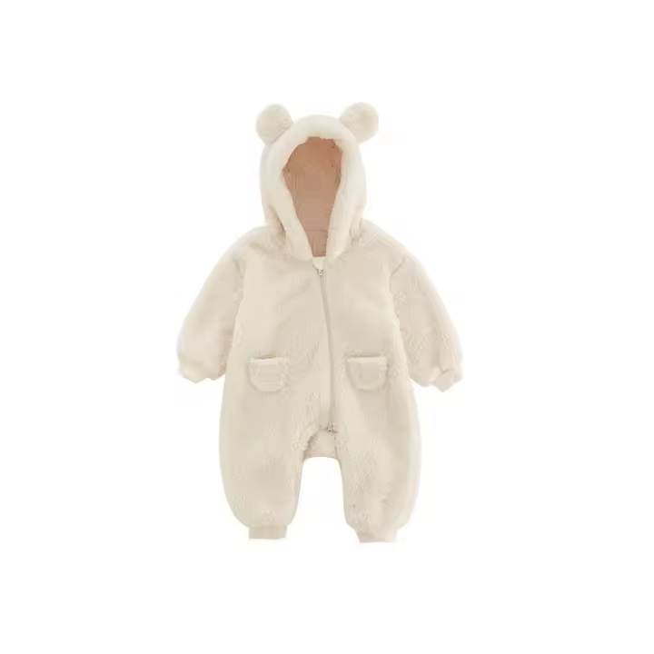 Ropa de Invierno Cálida para Bebé Recién Nacido Pelele de Lana para Bebé, Adecuada para Primavera y Otoño Ropa Infantil para el Hogar - 1