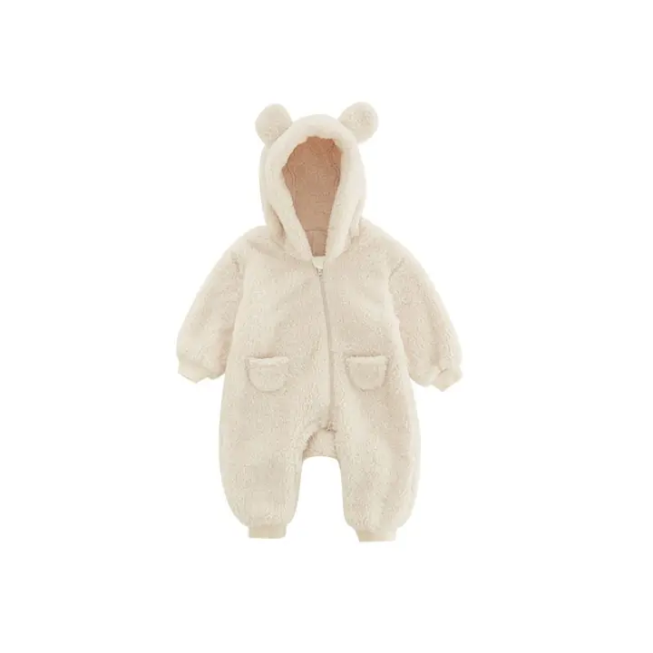 Ropa de Invierno Cálida para Bebé Recién Nacido Pelele de Lana para Bebé, Adecuada para Primavera y Otoño Ropa Infantil para el Hogar - 1