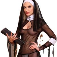 Sexo lencería halloween uniforme negro transparente - details 4