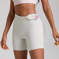 Mallas cortas deportivas de Yoga para mujer, Color sólido, soporte de compresión, absorción del sudor, entrenamiento integral, Jog, ciclismo, bolsillo interno - details 3