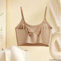 Sujetador de yoga con relleno, soporte para mujer, sin varillas, lencería fina, espalda en U, top corto, chaleco a prueba de golpes, almohadilla fija, sujetador sin costuras para fitness - details 2