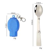 Cucharas pequeñas ligeras de bolsillo de acero inoxidable plegables VIE para exteriores, tenedores, herramientas de picnic para acampar, villas - details 16