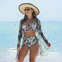 Conjunto de Bikini con estampado multicolor para mujer, traje de baño Sexy de tres piezas, traje de baño de gama alta para mujer nuevo modelo - details 3