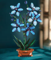 Ramo de flores de Cymbidium Faberi Bonsai, planta en maceta, decoración del hogar, bloques de construcción, juguetes para niños - details 1