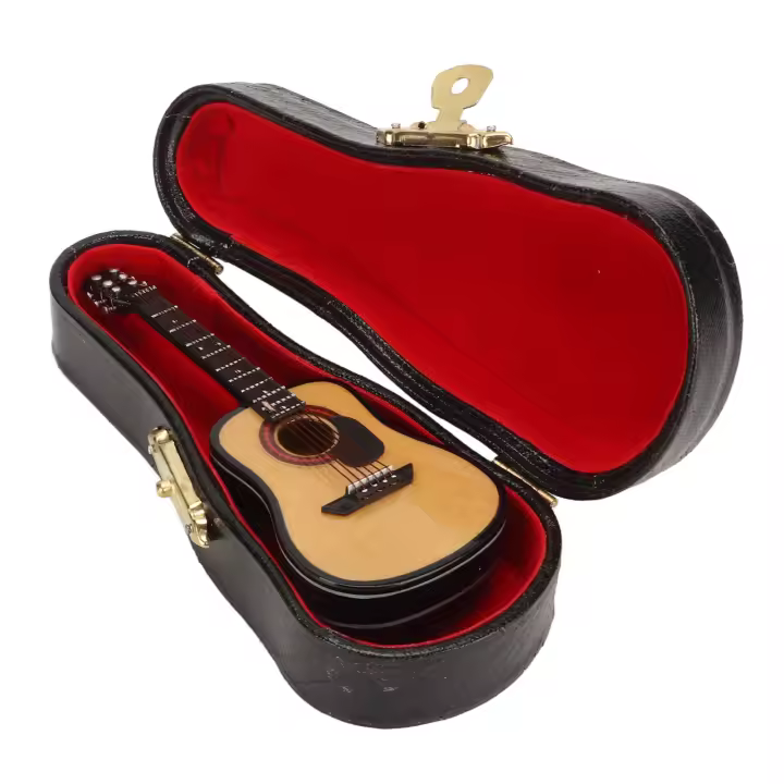 Pin de solapa para instrumento Musical, instrumento en miniatura en forma de guitarra, broche de solapa, decoración, funda forrada de terciopelo - 1